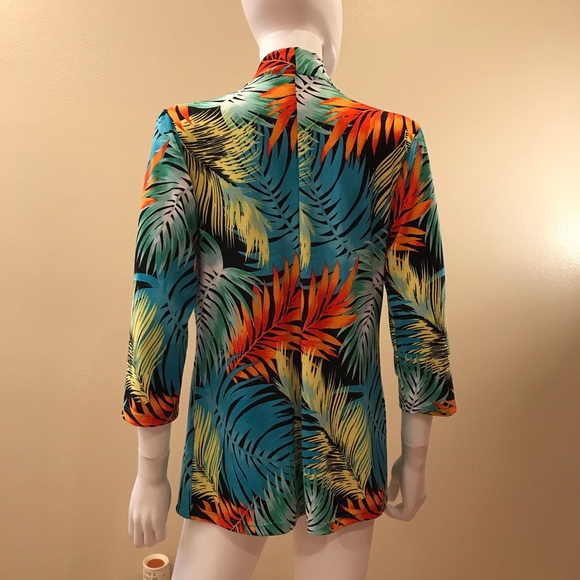 Slinky Brand Drape Open Front Jacket Tropical - Picture 3 of 13